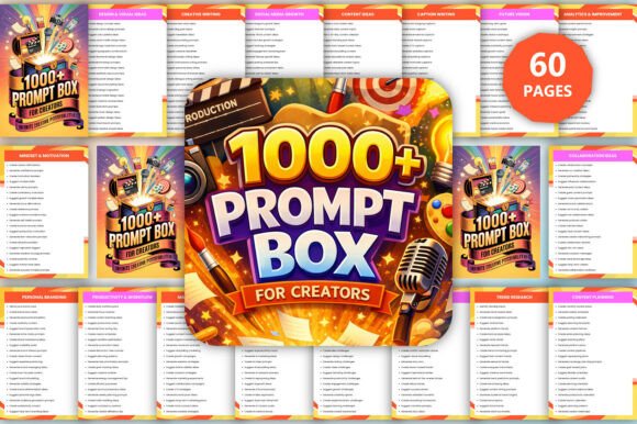 ## What Makes 1000+ Prompt Box for Creators Stand Out

The **1000+ Prompt Box for Creators** stands out as a complete creative operating system—not just a list of random prompts. It’s strategically structured to support every phase of the creator journey, from idea generation and content production to branding, monetization, and long-term growth. This makes it an essential tool for modern content creators who want consistency, clarity, and scalable results.

What truly differentiates this collection is its balance between creativity and strategy. It covers viral content ideas, social media growth tactics, storytelling frameworks, design concepts, monetization strategies, workflow systems, and mindset development—all in one organized resource. Instead of guessing what to post or create next, you have a structured engine that keeps ideas flowing and execution focused.

The clean 6×9-inch layout, 60-page design, and high-resolution 300 DPI files ensure a professional, print-ready presentation suitable for both digital use and physical publishing. Whether you’re building a personal brand, launching digital products, or scaling your social presence, this prompt box helps you create with confidence and purpose.

Perfect for creators ready to turn inspiration into consistent growth and income.
