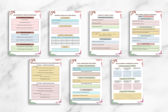## What Makes the 2026 Couples Therapy Workbook Stand Out

The **2026 Couples Therapy Workbook** stands out for its structured, compassionate, and growth-focused approach to strengthening relationships. Unlike generic couple journals, this 120-page guided workbook is thoughtfully organized to help partners improve communication, rebuild trust, and deepen emotional connection in a practical, step-by-step way.

Each section is designed with intention. From relationship vision planning and love language tracking to conflict resolution worksheets and emotional check-ins, every page encourages honest reflection and constructive dialogue. The structured exercises help couples move beyond surface conversations, fostering real understanding, empathy, and emotional intimacy. The inclusion of a weekly couple planner and affirmation pages ensures that growth becomes a consistent, shared practice rather than a one-time effort.

The professional 8.5 × 11-inch with-bleed layout ensures a clean, premium print-ready format, while the 12 editable Canva pages offer customization for therapists, coaches, or personal branding. This flexibility makes it ideal for KDP publishing, counseling sessions, or private couple journaling.

Perfect for couples seeking clarity, connection, and long-term growth, this workbook transforms relationship work into a guided, meaningful journey.
