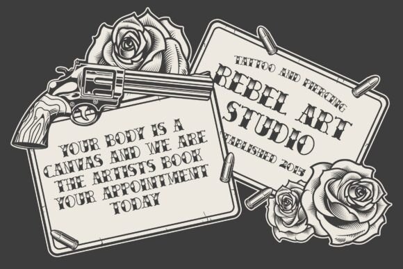 ## What Makes Classic Tattoo Font Stand Out

**Classic Tattoo Font** stands out for its bold heritage style inspired by traditional American tattoo lettering. With strong strokes, sharp serifs, and confident curves, this typeface captures the timeless aesthetic seen in vintage flash art and old-school ink designs. It instantly delivers attitude, authenticity, and character.

What makes this font unique is its balance between decorative flair and solid readability. The structured letterforms maintain clarity while still reflecting the rebellious, handcrafted feel of classic tattoo culture. It’s perfect for apparel graphics, logos, posters, album covers, barbershop branding, and retro-inspired projects.

Classic Tattoo Font brings a powerful visual identity to any design. Ideal for creatives who want typography that feels bold, iconic, and rooted in tradition, this font transforms simple text into a statement of style and heritage.
