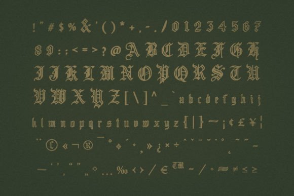 ## What Makes Old English Font Stand Out

**Old English Font** stands out for its timeless Gothic elegance and historic character. Inspired by traditional blackletter calligraphy, this typeface captures the intricate strokes, sharp angles, and dramatic contrasts that defined medieval manuscripts and early European typography. Its bold, ornamental structure instantly evokes heritage, authority, and classic sophistication.

The detailed letterforms create a strong visual identity, making it ideal for logos, certificates, tattoos, apparel designs, branding, posters, book covers, and vintage-inspired projects. Despite its traditional roots, Old English Font adapts well to modern design when used thoughtfully, adding depth and personality to contemporary layouts.

Perfect for designers seeking a font with cultural richness and commanding presence, Old English Font transforms ordinary text into a powerful, heritage-inspired statement.
