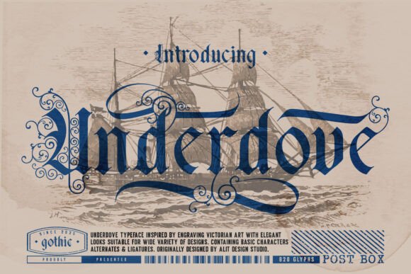 ## What Makes Underdove Font Stand Out

**Underdove Font** stands out for its bold personality and distinctive vintage-inspired style. Combining strong letterforms with subtle decorative details, this typeface delivers a confident and expressive look that immediately captures attention. Its balanced structure ensures readability while maintaining a striking visual presence.

What makes Underdove unique is its versatility across creative projects. It works beautifully for logos, apparel graphics, posters, packaging, branding, and retro-themed designs. The font carries a handcrafted feel that adds authenticity and character, making designs feel intentional and memorable.

Perfect for designers who want typography with attitude and individuality, Underdove Font brings depth, strength, and timeless charm to both modern and classic compositions.
